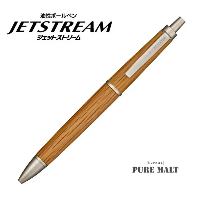 Japan Uni Jetstream 4 In 1 Wooden Sign Pen Oak SXN-PM Premium Ballpoint Pen, Ball Pen, Medium Oil Pen for Office School Supplies