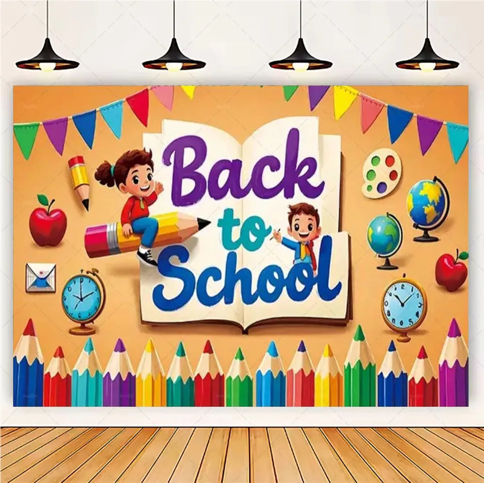 Welcome Back To School Blackboard Pencil Theme Party Banner Background, Back To School, Home Decoration Photography Background