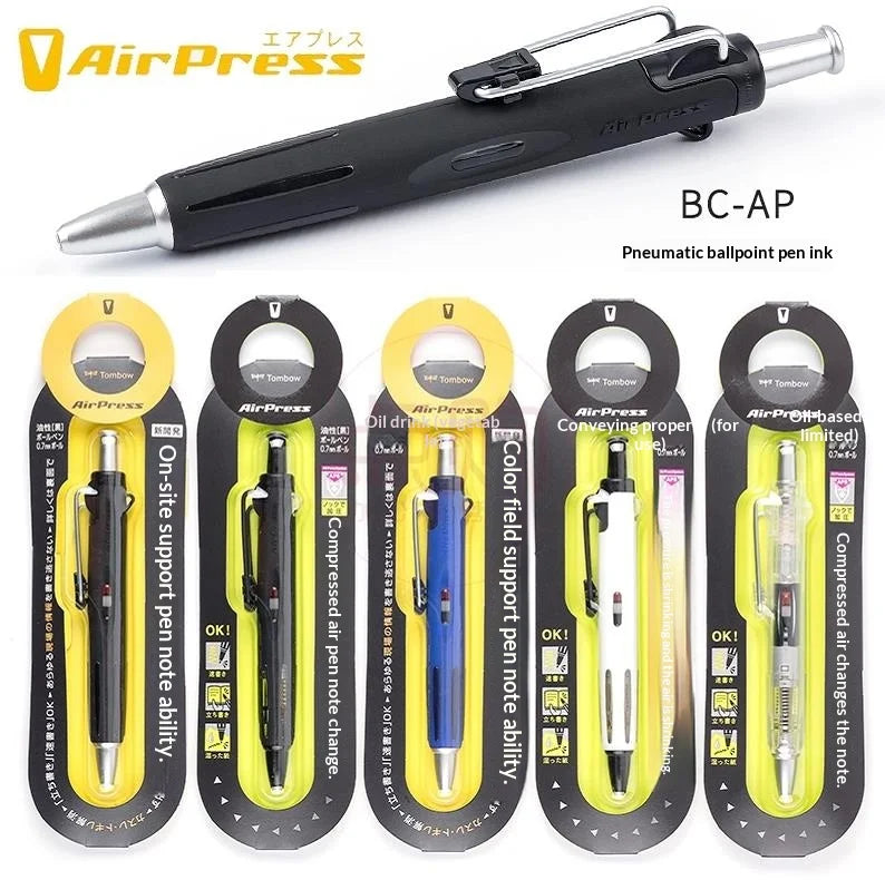 Japan TOMBOW Push Ballpoint Pen BC-AP Outdoor Sports Engineer Air Press Ball Point Pen Oily Black 0.7mm for Students Stationery