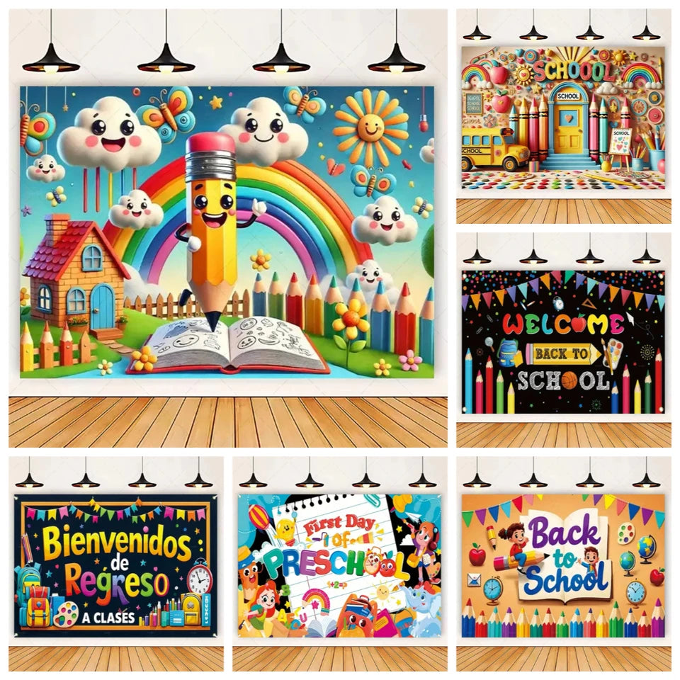 Welcome Back To School Blackboard Pencil Theme Party Banner Background, Back To School, Home Decoration Photography Background