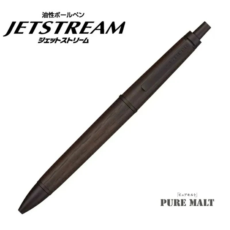 Japan Uni Jetstream 4 In 1 Wooden Sign Pen Oak SXN-PM Premium Ballpoint Pen, Ball Pen, Medium Oil Pen for Office School Supplies