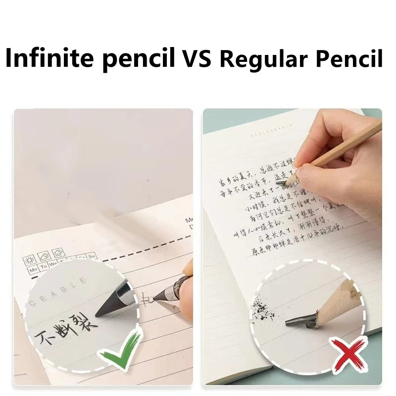 10Pcs Unlimited Eternal new Pencil No Ink write fountain Pen Pencil for Writing Art Sketch Painting Kids Gifts kawaii stationery
