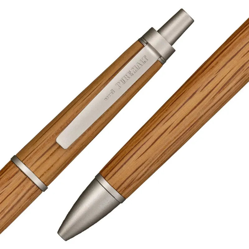 Japan Uni Jetstream 4 In 1 Wooden Sign Pen Oak SXN-PM Premium Ballpoint Pen, Ball Pen, Medium Oil Pen for Office School Supplies
