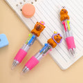10Pcs/Lot Kawaii Capybara Mini 4 Colors Ballpoint Pens Cartoon Cute Multicolor Pen Kids School Stationery Office Supplies Gifts