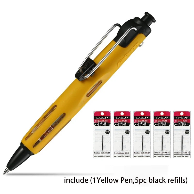 Japan TOMBOW Push Ballpoint Pen BC-AP Outdoor Sports Engineer Air Press Ball Point Pen Oily Black 0.7mm for Students Stationery