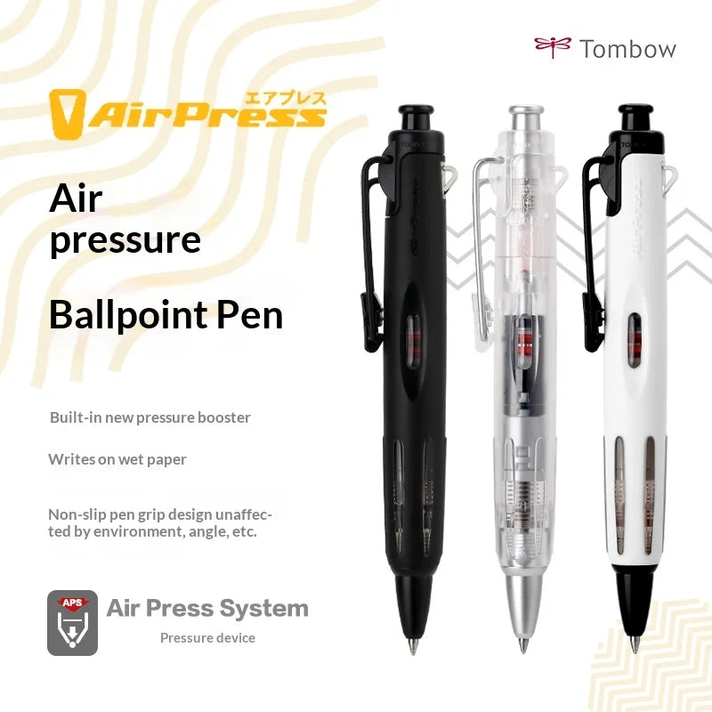 Japan TOMBOW Push Ballpoint Pen BC-AP Outdoor Sports Engineer Air Press Ball Point Pen Oily Black 0.7mm for Students Stationery