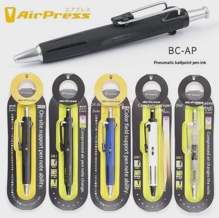 Japan TOMBOW Push Ballpoint Pen BC-AP Outdoor Sports Engineer Air Press Ball Point Pen Oily Black 0.7mm for Students Stationery